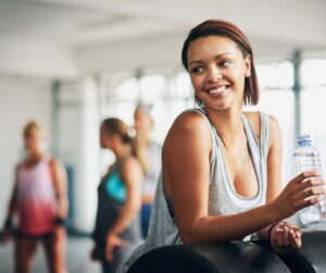 mental health awareness month - woman in an exercise class